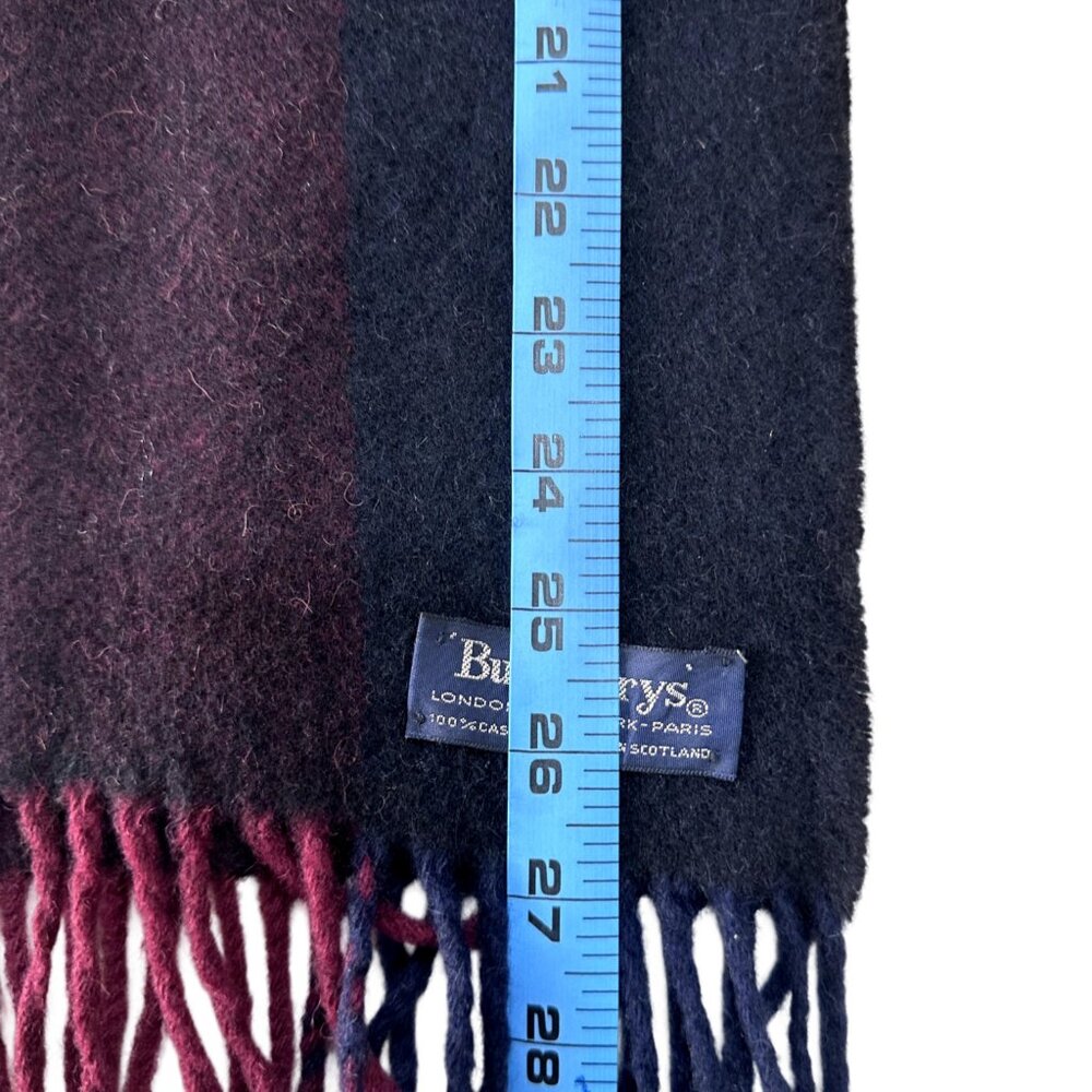 Burberrys Classic Check Scarf Black 100% Cashmere Unisex Scarf Made In Scotland - Picture 6 of 7